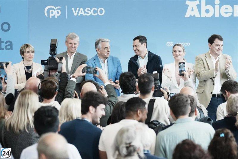 Moreno elogia el crecimiento del PP en el País Vasco de la mano de Feijóo.