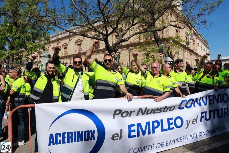 Reunión clave entre el comité de huelga de Acerinox y la empresa este viernes