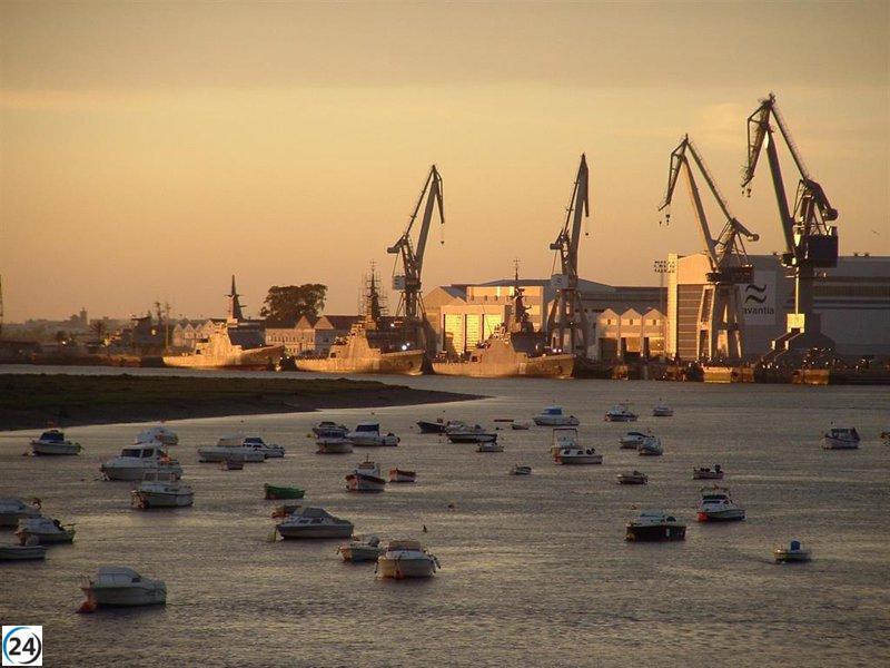 Los astilleros de Navantia en Cádiz detienen sus labores en homenaje al fallecido director en la Bahía.