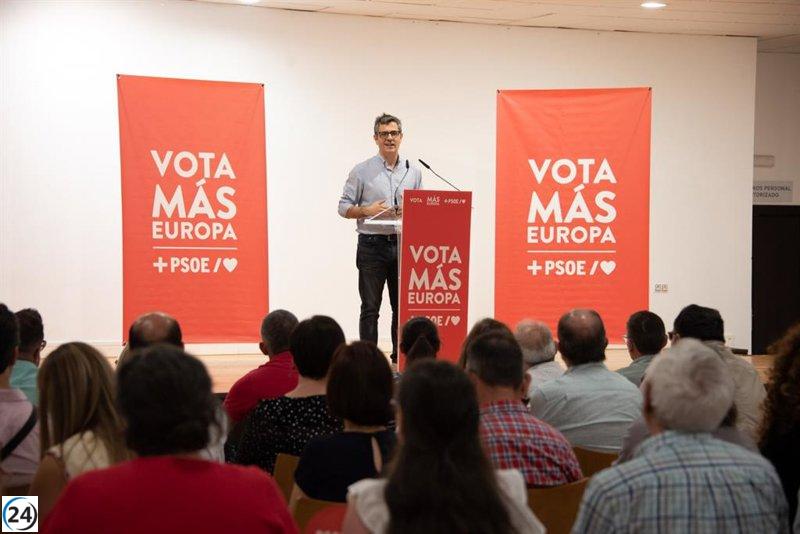 Bolaños llama a votar para detener el avance de la ultraderecha en España.