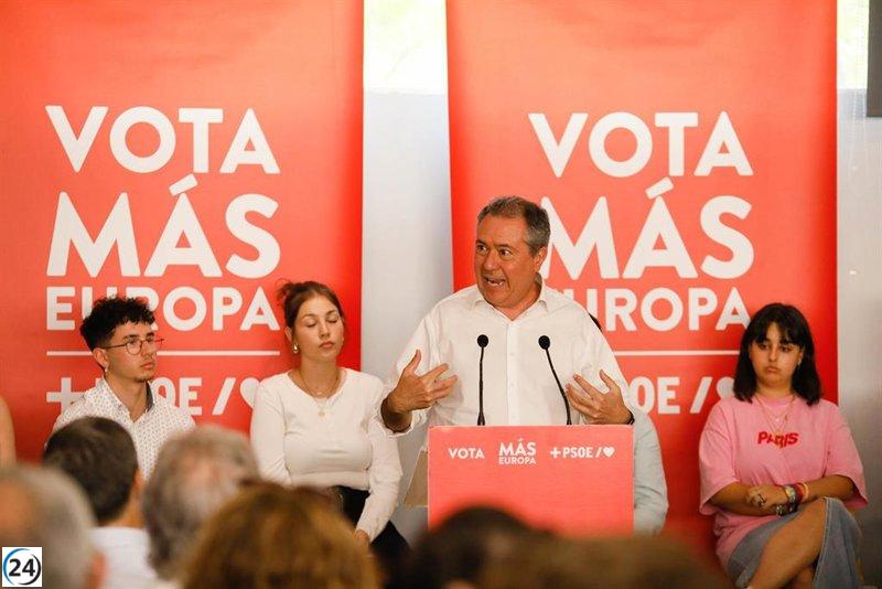 Espadas insta a votar al PSOE para castigar al PP y a Moreno por su incompetencia en la gestión de fondos europeos.
