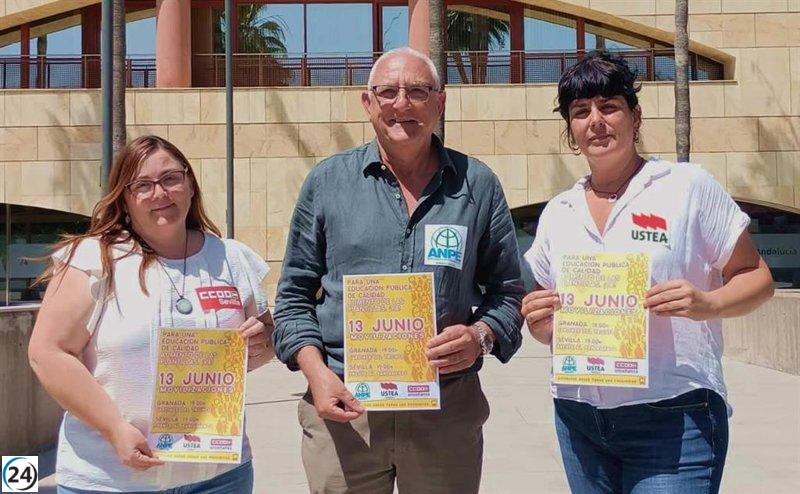 Sindicatos piden más personal docente al final del curso en Andalucía con manifestaciones en Sevilla y Granada