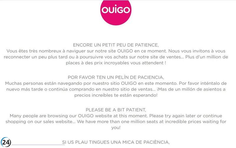 Colapsa el sitio de Ouigo por la demanda masiva de billetes a Andalucía a 9 euros desde el 16 de enero.