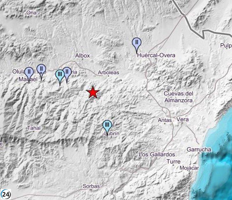 Terremoto de 2,9 grados sacude Arboleas, Almería.