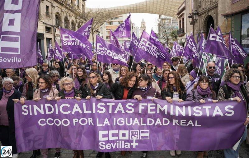 CCOO y UGT inician protestas del 8M en Andalucía demandando acciones concretas a las autoridades.