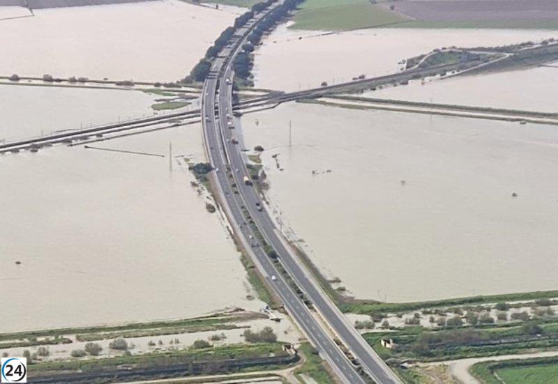 La AP-4 y otras 23 carreteras en Andalucía vuelven a estar bloqueadas entre Dos Hermanas y Los Palacios.