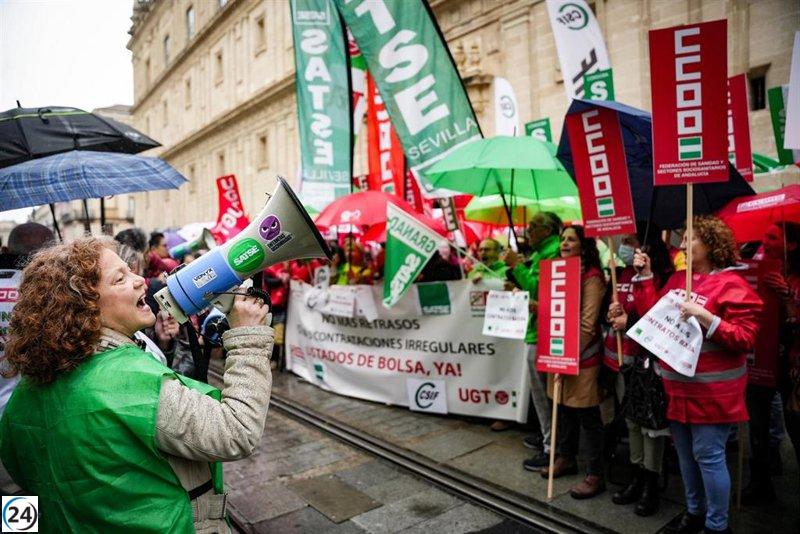 Sindicatos claman por abolir los contratos precarios en el SAS antes de la protesta por la sanidad pública.