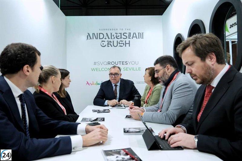La Junta busca promover a Andalucía en mercados globales al reunirse con líderes de American Airlines y Air China.