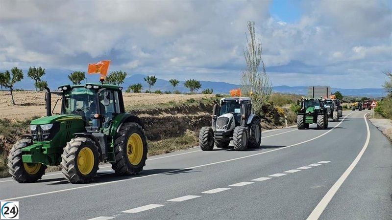 Ciento cincuenta tractores recorren el Altiplano de Granada exigiendo apoyo para los cultivos de frutos secos.