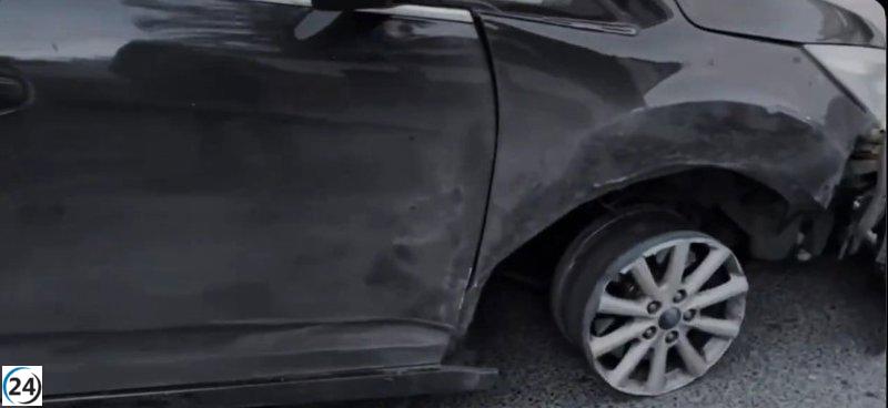 Capturada en Granada tras huir con llantas dañadas por un choque bajo los efectos del alcohol.