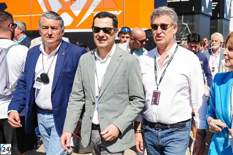 Moreno confirma que Jerez será sede del Gran Premio de MotoGP hasta 2031, subrayando el papel de Andalucía en el ámbito deportivo.