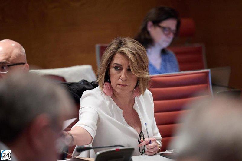 Susana Díaz expresa su descontento al descubrir los mensajes de Sánchez a Ábalos: