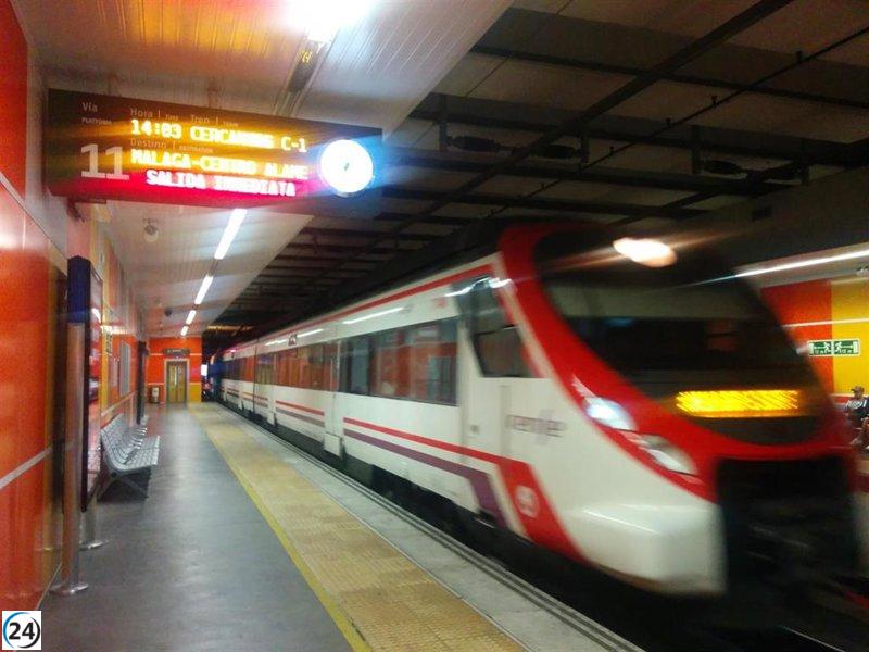 Desperfecto en el tren provoca demoras de hasta 20 minutos en el servicio de Cercanías de Málaga.