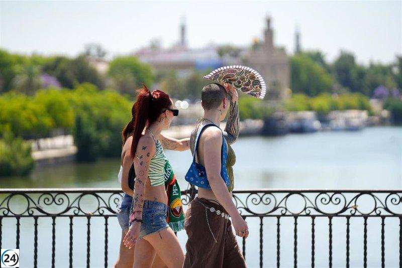 Andalucía experimenta un aumento de temperaturas este lunes, con alerta naranja en Córdoba y Jaén y amarilla en otras zonas.