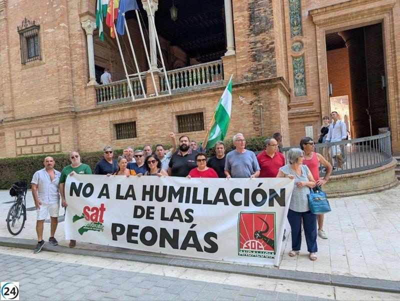Sindicato Andaluz de Trabajadores demanda la abolición de peonadas y la aplicación de la ley laboral de 2023.
