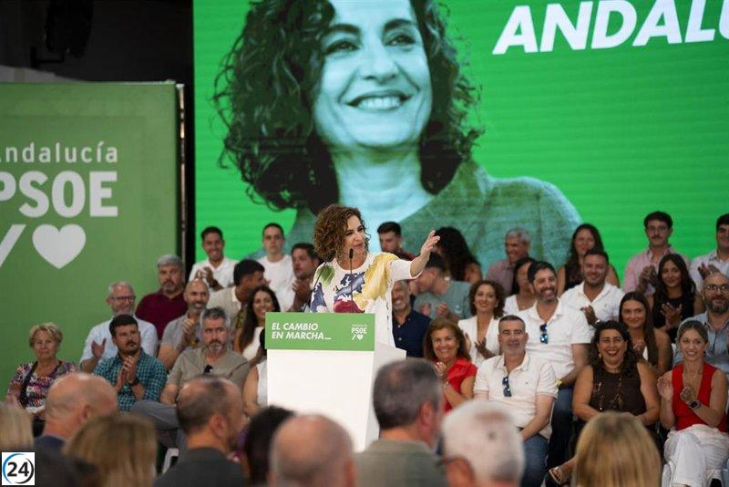Montero muestra interés por elecciones autonómicas y cuestiona a Moreno sobre los 50.000 millones para Andalucía.