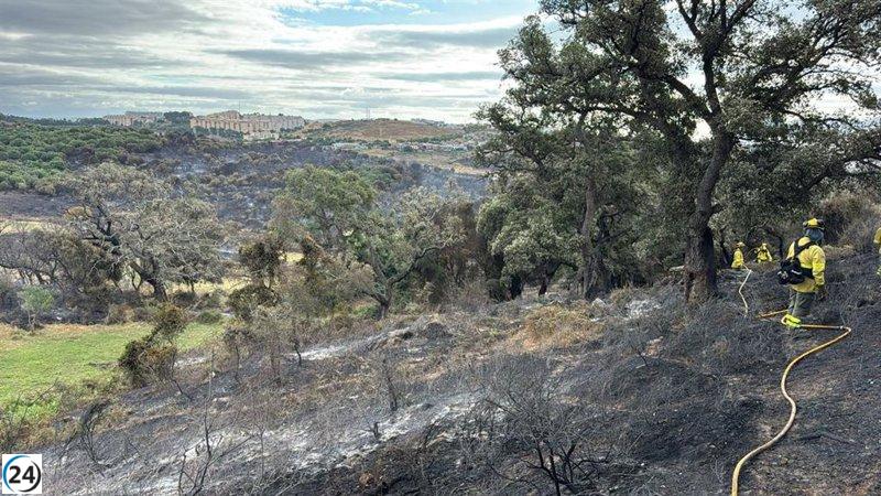 Controlado el incendio en Algeciras: tres equipos de bomberos trabajan en la zona.