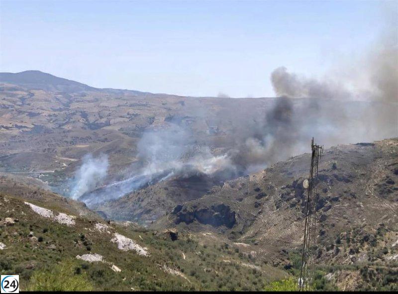 Se inicia un incendio forestal en Cádiar, Granada, próximo a Yátor.