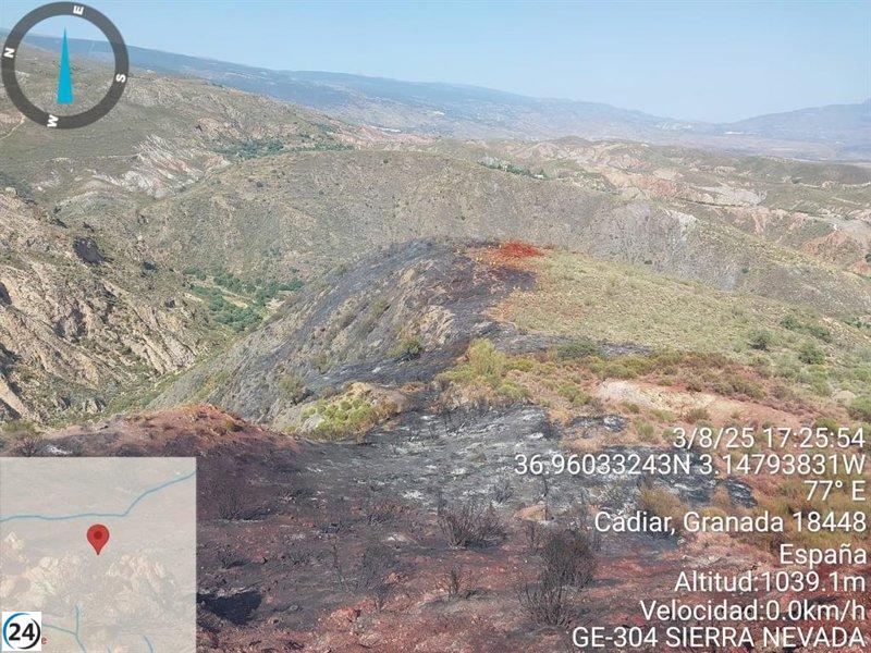 El incendio en Cádiar, Granada, logra controlarse tras intensas labores de extinción.