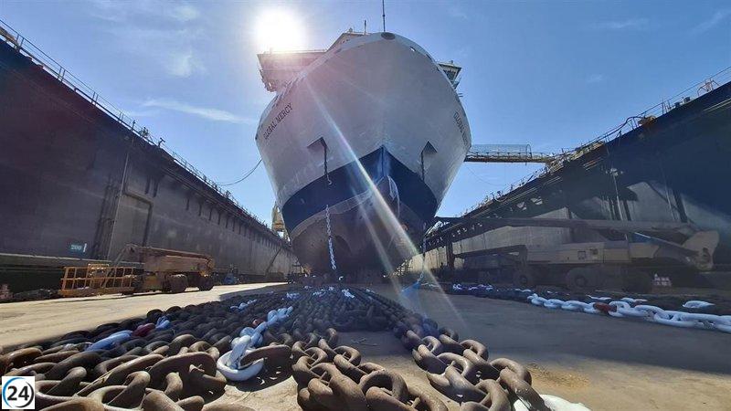 Navantia concluye en Cádiz la renovación del 'Global Mercy', el mayor hospital flotante del planeta.
