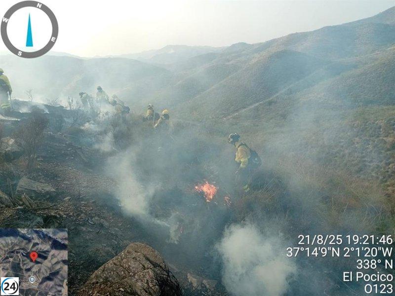 Controlado el incendio en El Pocico, Lubrín, que ya había sufrido un siniestro en julio.