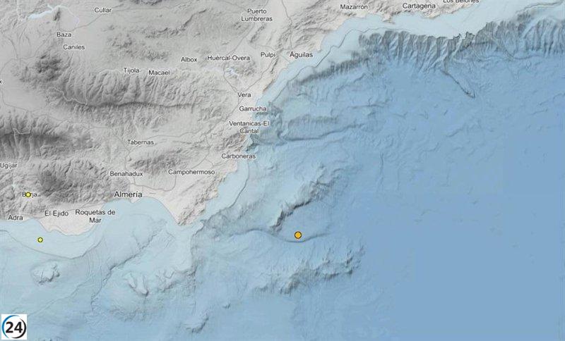 Se siente un sismo de 3,0 en el Mar de Alborán, cerca de Almería, en la madrugada.