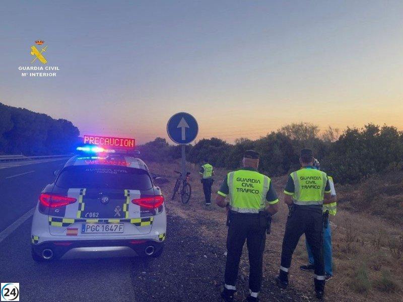 Detenido un ciclista ebrio en la AP-4 a su paso por Dos Hermanas (Sevilla)