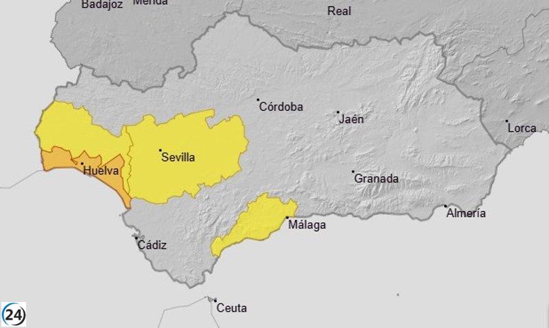 Andalucía declara alerta naranja en Huelva y activa plan de emergencia por inundaciones.
