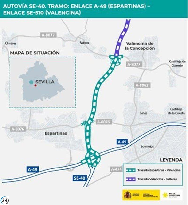 El Gobierno destina más de 84 millones a las obras del tramo Espartinas-Valencina de la SE-40.