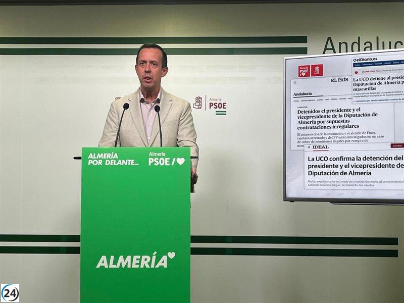 El PSOE demanda que los líderes del PP investigados renuncien de inmediato tras el registro en la Diputación de Almería.