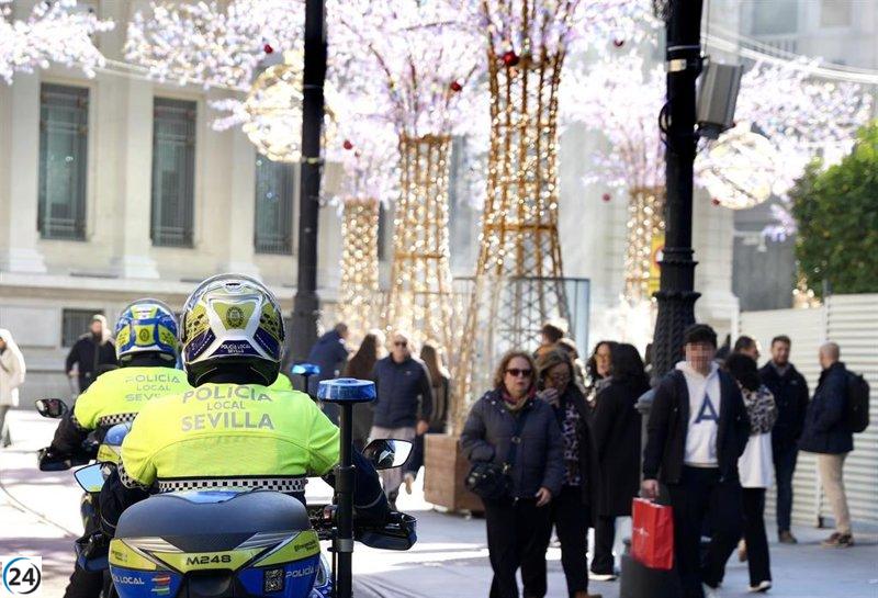 Sábado en Sevilla: 77 policías ausentes en turno matutino, esperan para la tarde.