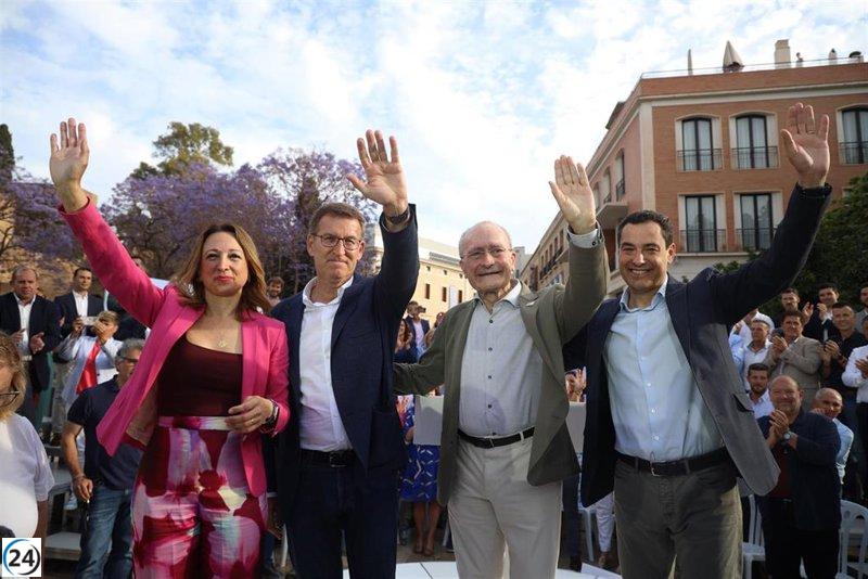 Feijóo elogia gobiernos del PP en Andalucía y Málaga para derogar el sanchismo.