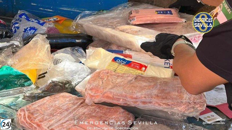Descubren alimentos caducados e incumplimiento de la cadena de frío en Sevilla previo a la Copa del Rey.