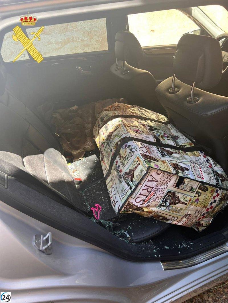 Detienen a dos personas en Granada con 238 kilos de hachís tras fugarse de control antidroga.