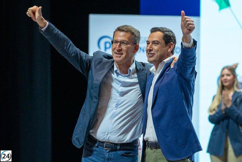 Moreno busca votantes del PSOE para que apoyen al PP contra el sanchismo.