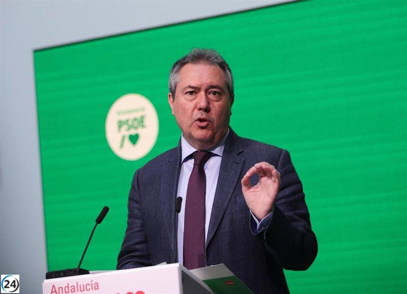 Espadas condena compra de votos en Mojácar y asegura que no es compatible con el PSOE.