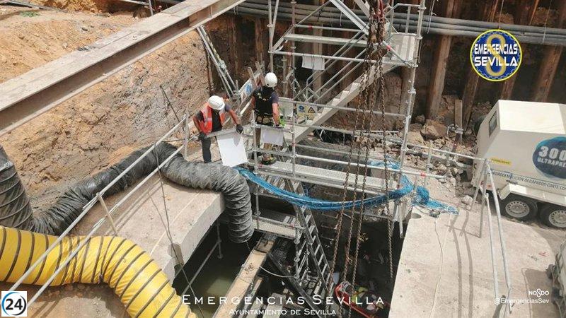 Trabajador herido en Sevilla durante construcción del colector emisario Puerto en avenida Las Razas