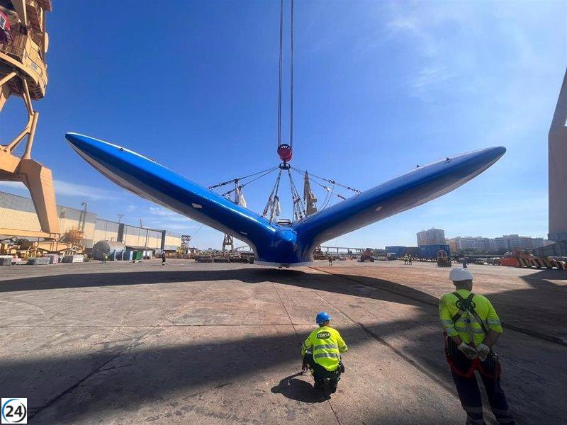Navantia Cádiz rompe barreras: primera chimenea de fibra de vidrio para crucero
