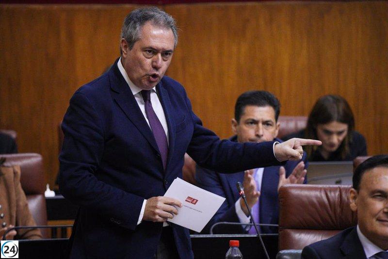 Espadas critica a Moreno por respaldar actos violentos y el presidente advierte al PSOE-A: 